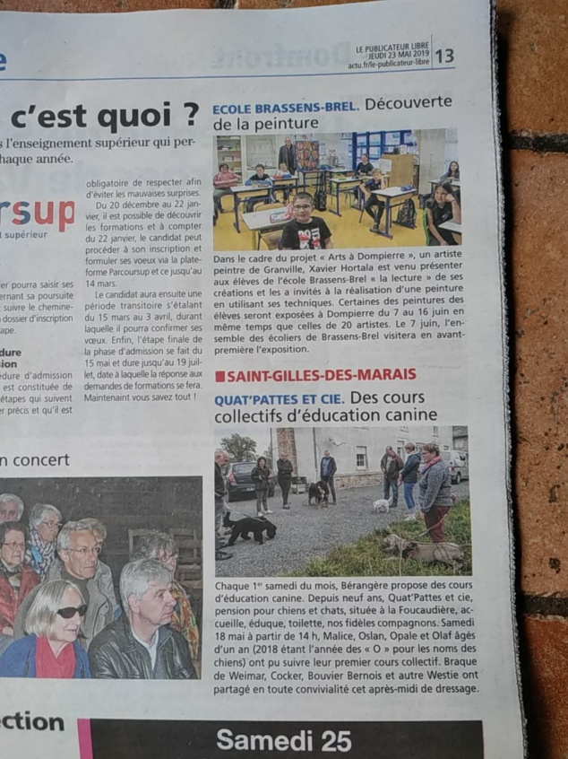 Article dans le Publicateur 23 mai 2019